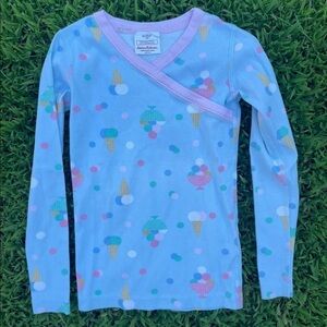 Hanna Andersson Pajama Top Sz 130 8 Pink Blue Ice Cream Cone Print